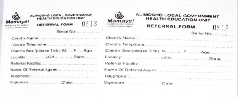 Sample of Monsurat's referral form