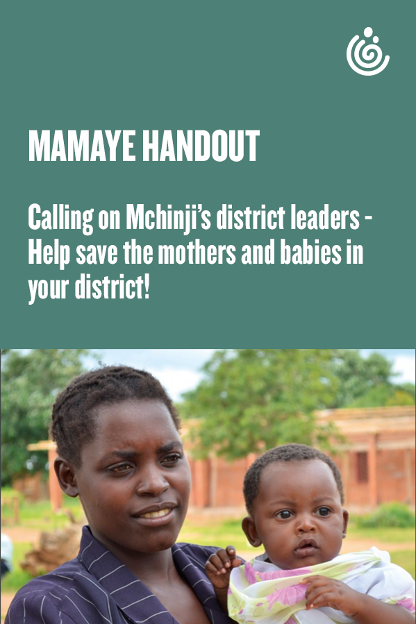 MamaYe advocacy leaflet calling on Mchinji district leaders